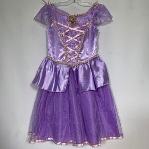 Rapunzel Disney Princess Deluxe Purple Tangled Costume Dress Girls MEDIUM 7-8
